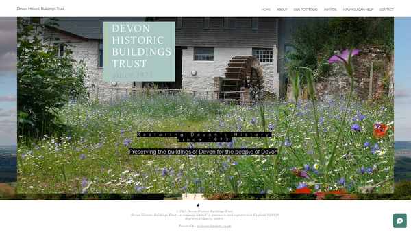 Screenshot of the Devon Historic Buildings Trust website