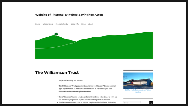 Screenshot of the Williamson Trust Fund website