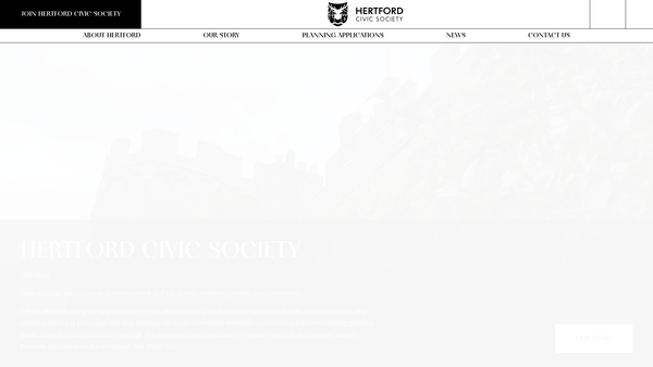 Screenshot of the Hertford Civic Society website