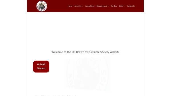 Screenshot of the The Brown Swiss Cattle Society (UK) website