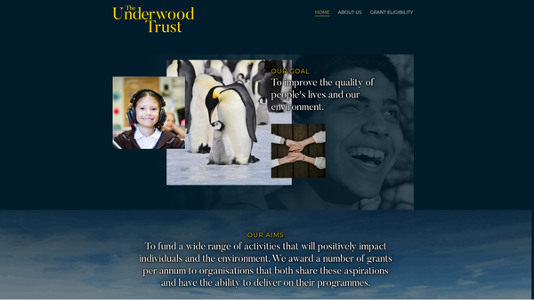 Screenshot of the The Underwood Trust website