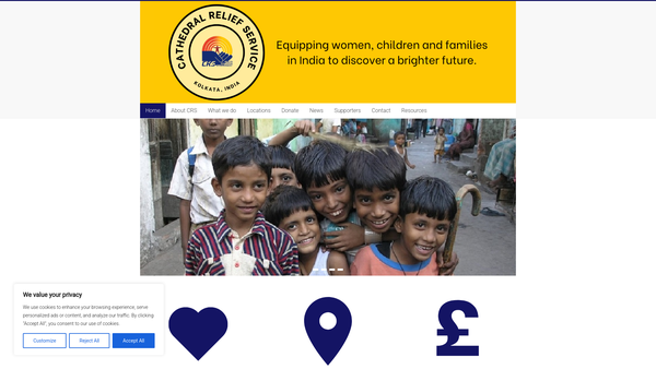 Screenshot of the The Friends Of Calcutta Cathedral Relief Service website