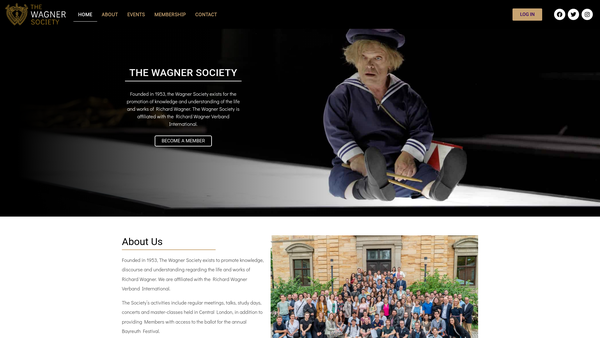 Screenshot of the The Wagner Society website