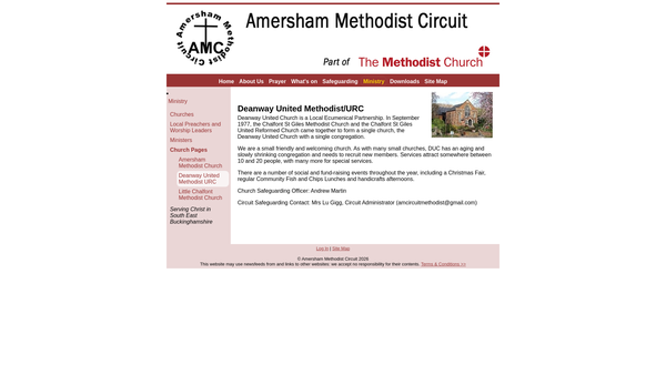 Screenshot of the Deanway United Church website