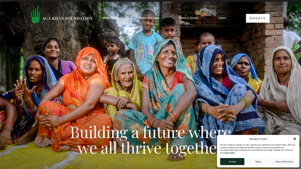 Screenshot of the Aga Khan Foundation (United Kingdom) website