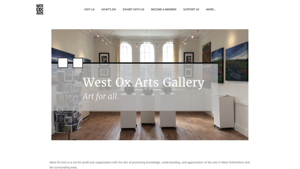 Screenshot of the West Oxfordshire Arts Association website