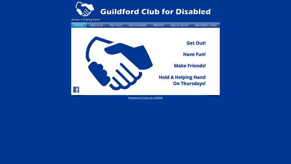Screenshot of the Guildford Club For Disabled website