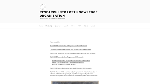 Screenshot of the The Research Into Lost Knowledge Organisation Trust website