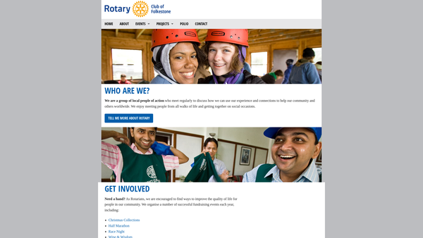 Screenshot of the Folkestone Rotary Club Samaritan Fund Trust website
