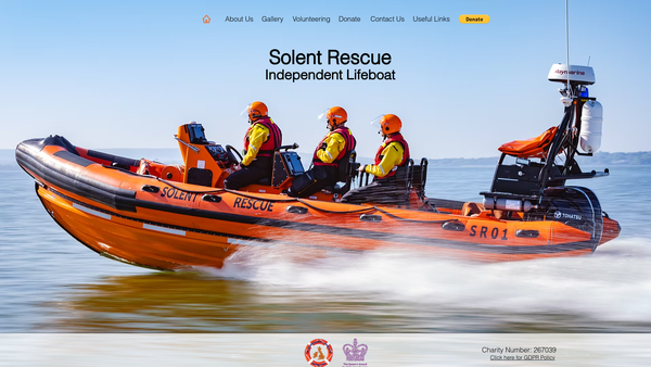 Screenshot of the Solent Rescue website