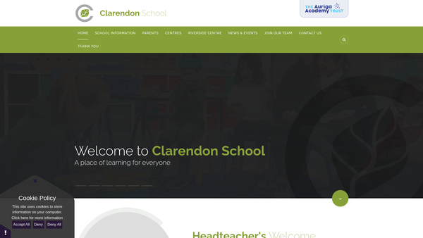 Screenshot of the The Clarendon School Parent-Staff Association website