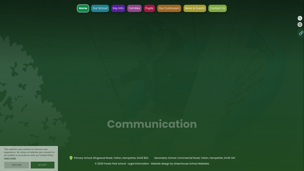Screenshot of the Forest Park School Trust website