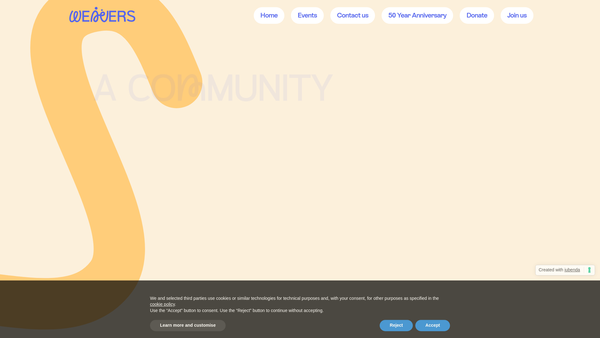 Screenshot of the Weavers Adventure Playground Association website