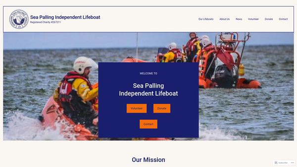 Screenshot of the Sea Palling Independent Lifeboat Ltd website