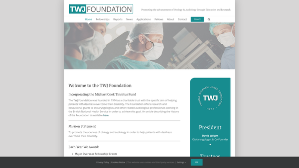 Screenshot of the The Twj Foundation website