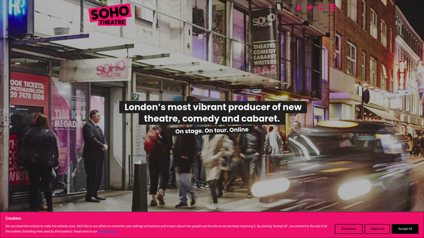 Screenshot of the Soho Theatre Company Limited website