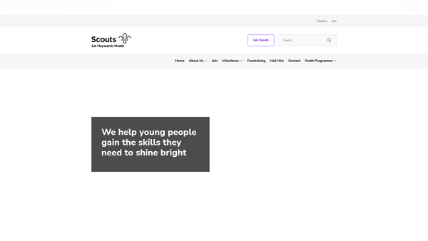 Screenshot of the 1st Haywards Heath Scout Group website