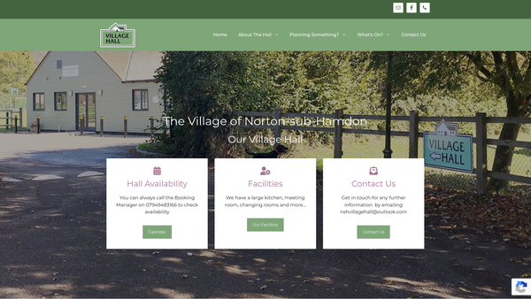 Screenshot of the Norton-Sub-Hamdon Village Hall Trust website