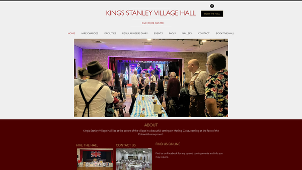 Screenshot of the Kings Stanley Village Hall website