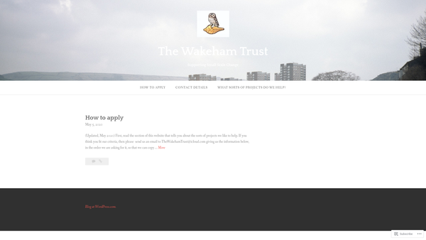 Screenshot of the The Wakeham Trust website