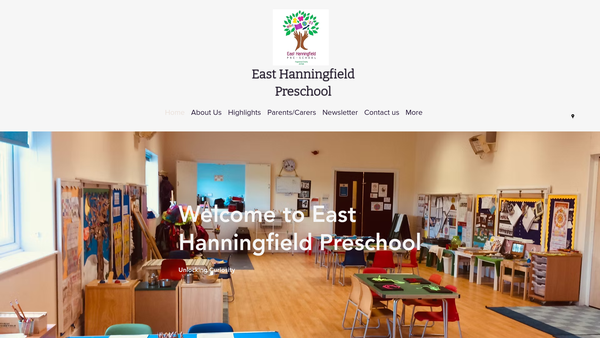Screenshot of the East Hanningfield Pre-School website