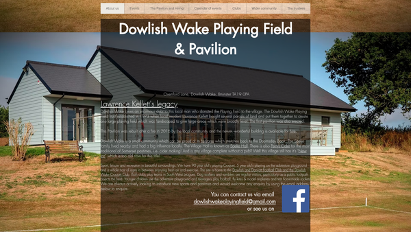 Screenshot of the Dowlish Wake Playing Field website