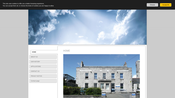 Screenshot of the Plymouth Public Dispensary website