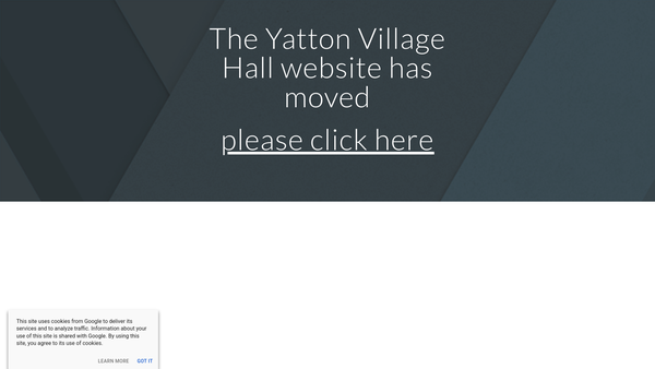 Screenshot of the Yatton Village Hall website