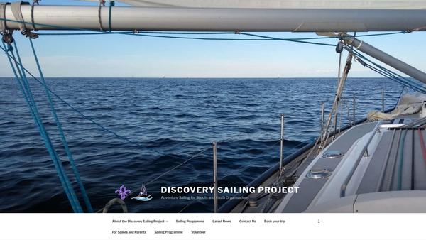Screenshot of the The Discovery Sailing Project website
