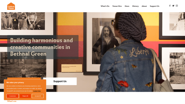 Screenshot of the The Oxford House Development Trust website