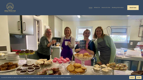 Screenshot of the Ubley Village Hall website