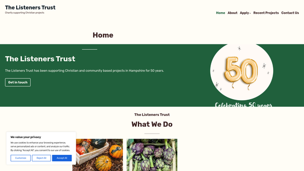 Screenshot of the The Listeners website