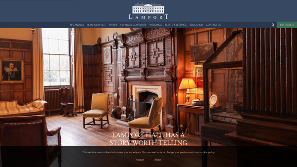 Screenshot of the Lamport Hall Preservation Trust Limited website