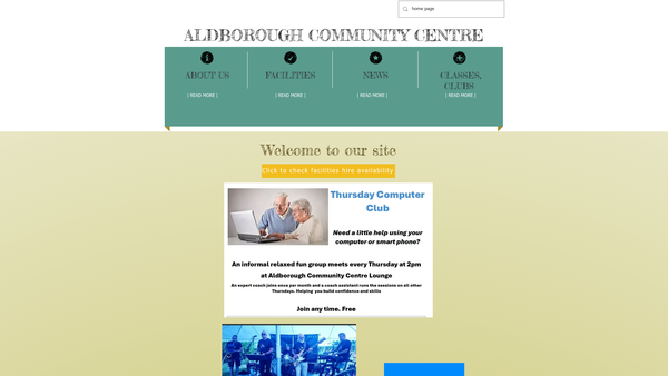 Screenshot of the Aldborough Community Centre website