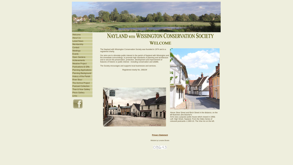 Screenshot of the Nayland-With-Wissington Conservation Society website