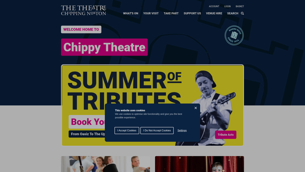 Screenshot of the The Chipping Norton Theatre Limited website