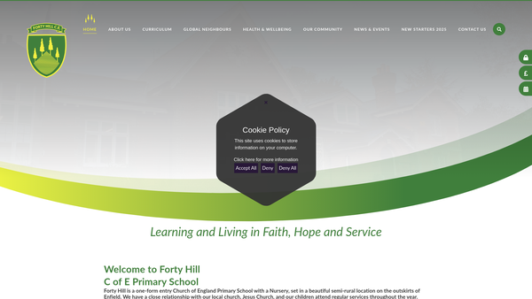 Screenshot of the Friends of Forty Hill School website