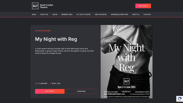 Screenshot of the South London Theatre Centre Limited website