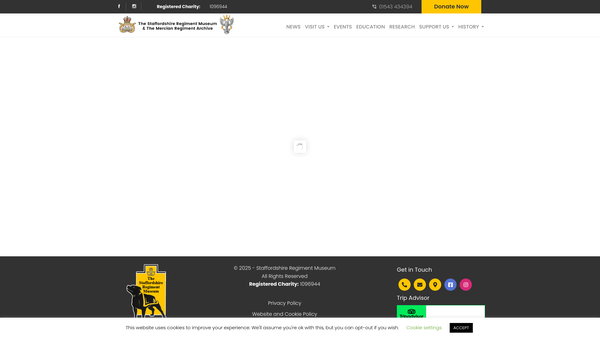 Screenshot of the The Staffordshire Regiment (The Prince Of Wales's) Regimental Charity website