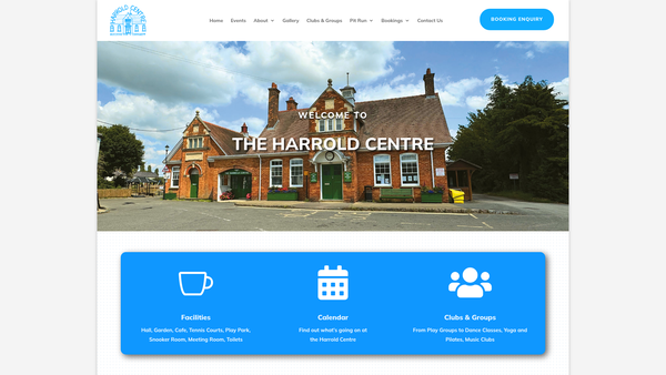 Screenshot of the Harrold Institute website