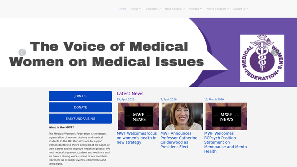 Screenshot of the Medical Women's Federation Grant Fund website
