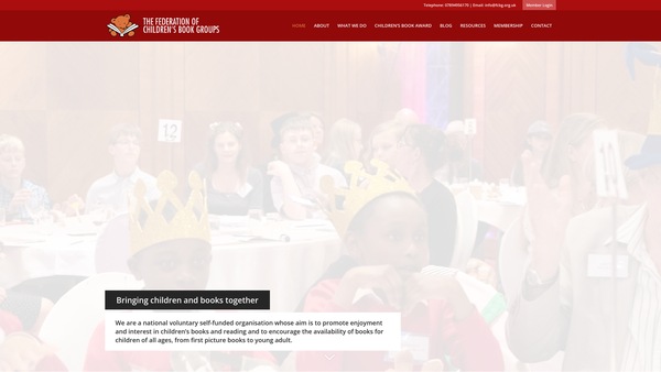 Screenshot of the The Federation Of Children's Book Groups website