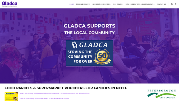 Screenshot of the Gladstone District Community Association website