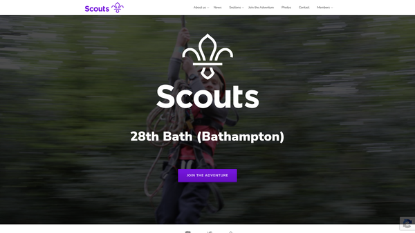 Screenshot of the 28th Bath (Bathampton) Scout Group website
