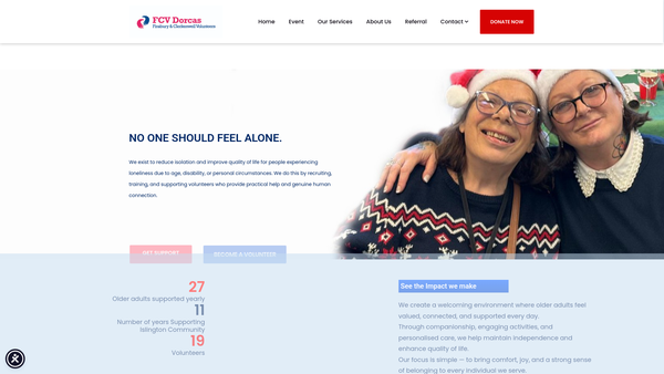 Screenshot of the Finsbury And Clerkenwell Volunteers website