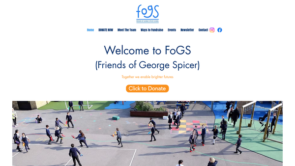 Screenshot of the Friends Of George Spicer School website