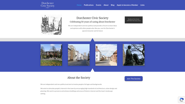 Screenshot of the The Dorchester Civic Society website