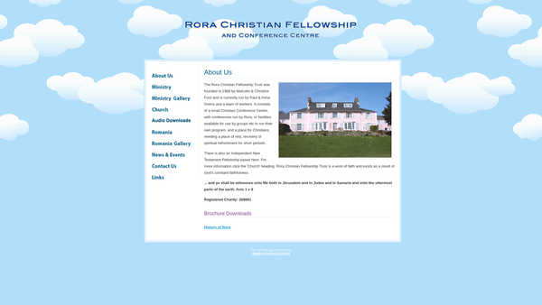 Screenshot of the The Rora Christian Fellowship website