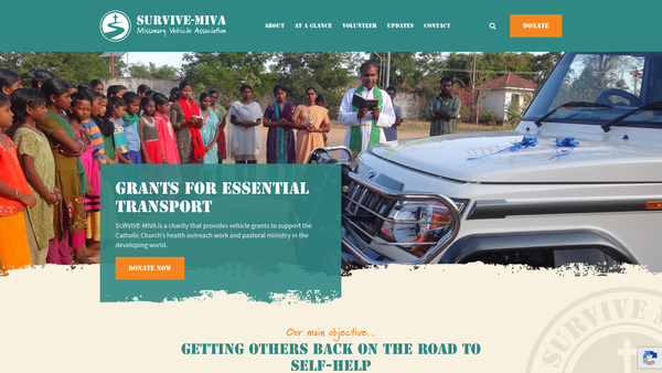 Screenshot of the Survive - Miva website