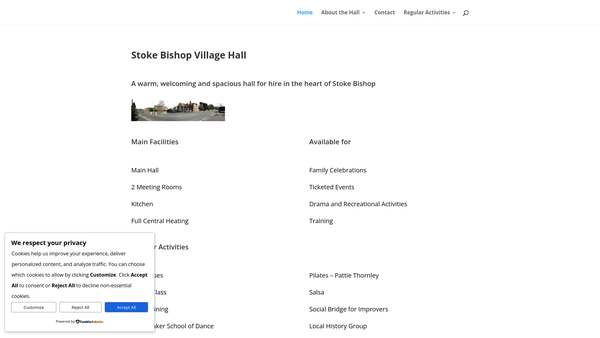 Screenshot of the Stoke Bishop Community Association website